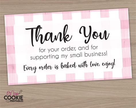 Printable thank You for Your Order and for Supporting My Small Business ...