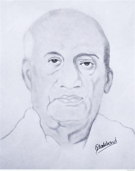 Great Pencil Sketch Of Sardar Vallabhbhai Patel | DesiPainters.com