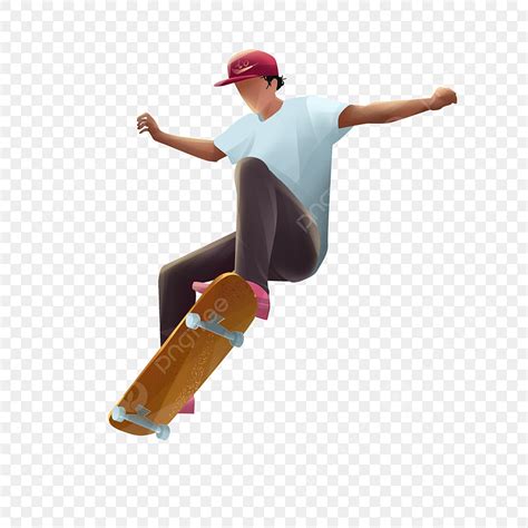 Simple Cartoon Hand Drawn Fashion PNG , Skateboarding, Skateboarding ...