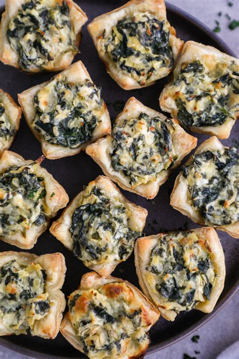 Baked Spinach Artichoke Bites - Kalefornia Kravings