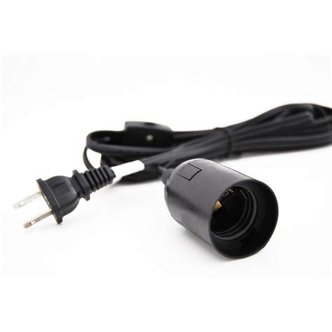 Newhouse Lighting 18/2 12 ft. Black Hanging Lamp Light Cord with E26 ...