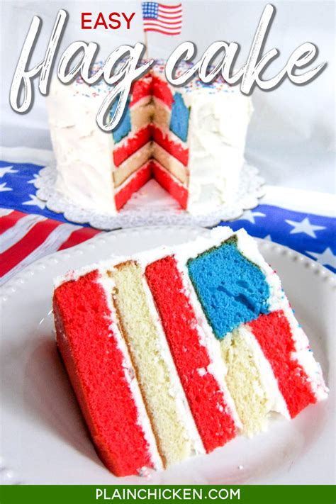 4th of July Flag Cake - Plain Chicken