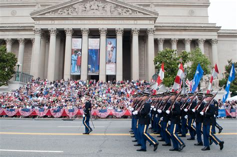 Soldiers march during the National Memorial Day Parade in Washington, D ...