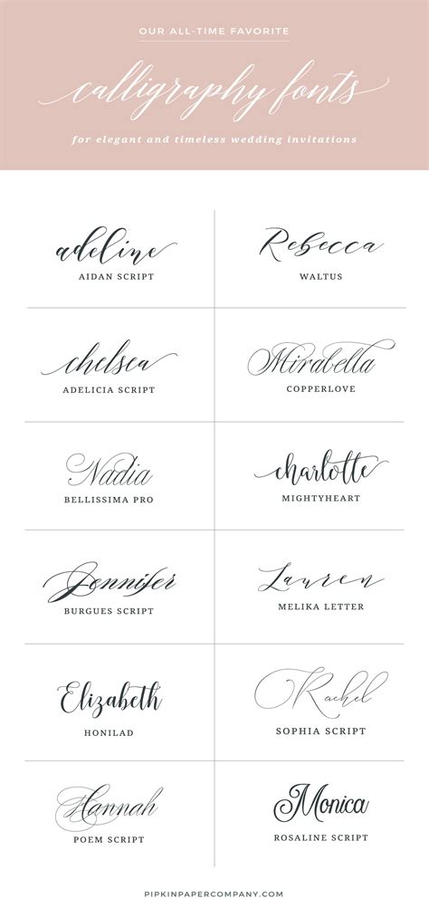 THE BEST FONTS FOR WEDDING INVITATIONS | Pipkin Paper Company