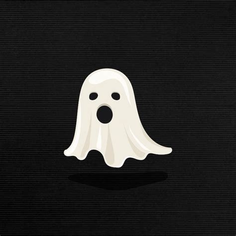 Free Vector | Cute white ghost element on a black background vector ...