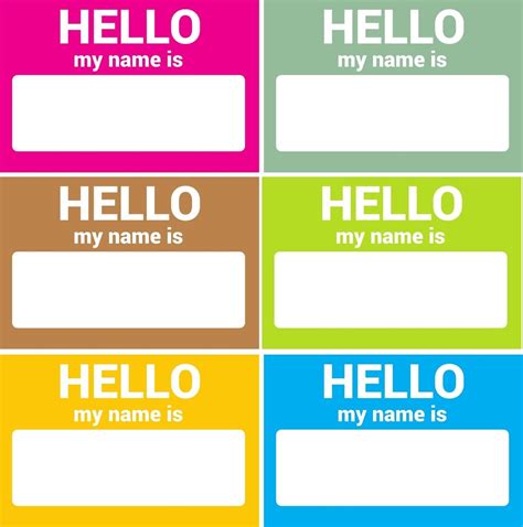 Name Tag Self Adhesive Sticker Hello My Name Is Team Building Event ...