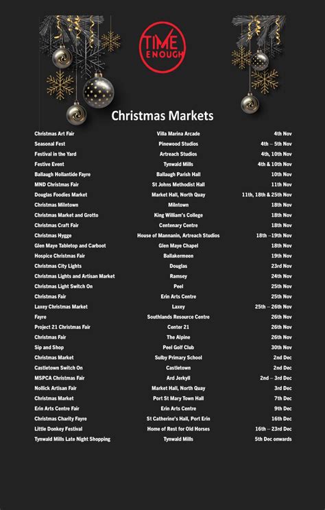 Christmas Markets 2023 - Time Enough / Traa-dy-liooar