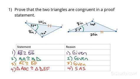 How to Use the SAS Congruence Theorem | Drama | Study.com