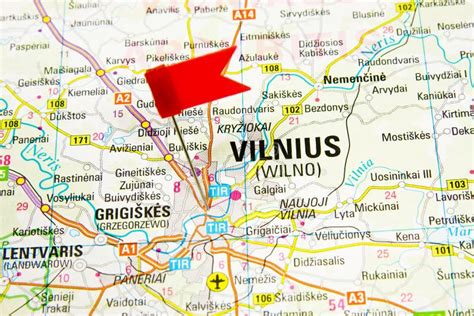 Map Of The Selected City Vilnius, Lithuania Stock Photography - Image ...