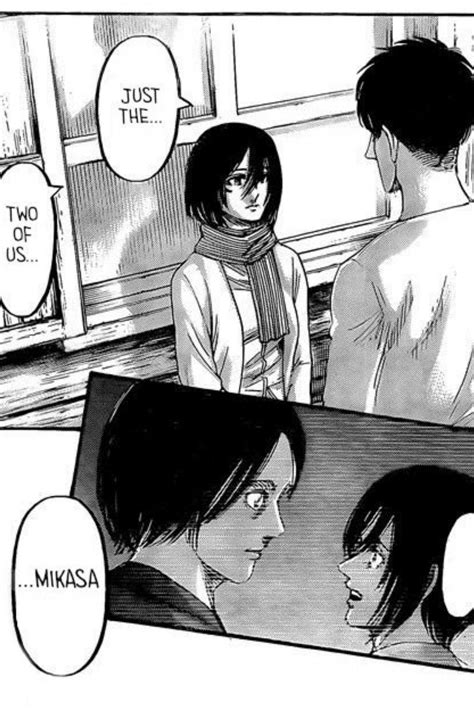 Eren and Mikasa decide to run away together...I guess? It was unclear ...