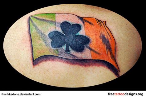 Waving Irish Flag Tattoo