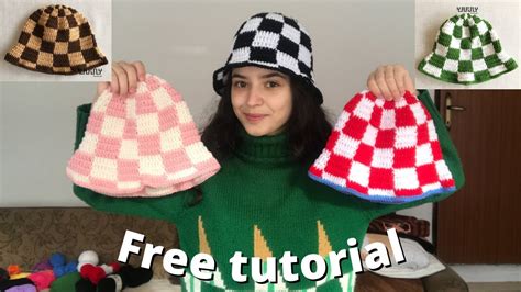 Oh Snap! Checker Crochet Bucket Hat FREE Pattern, 56% OFF