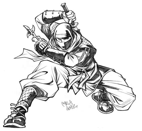 Ninja sketch commission by CarlosGomezArtist on DeviantArt