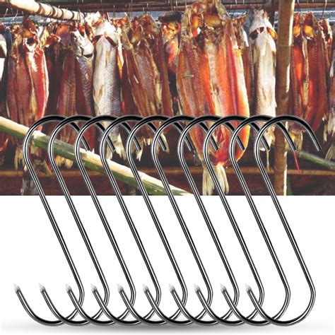 Cheers US 10Pcs /Set Meat Hook,Stainless Steel Meat Hooks,Meat Hanging ...