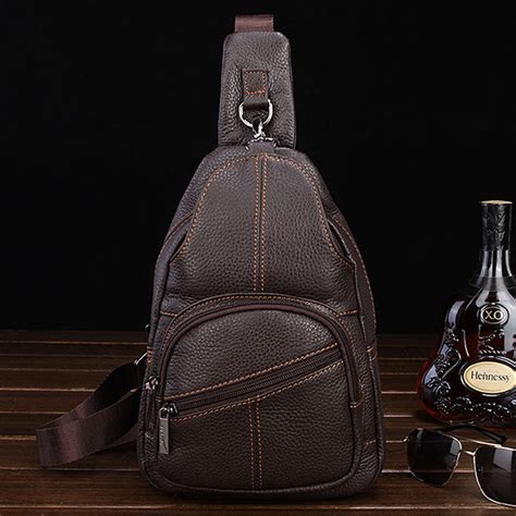 Cool Leather Mens Sling Bag Sling Shoulder Bags Sling Backpack Chest B ...