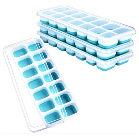 Multipurpose Silicone Ice Cube Tray with Removable Lid Small Easy ...