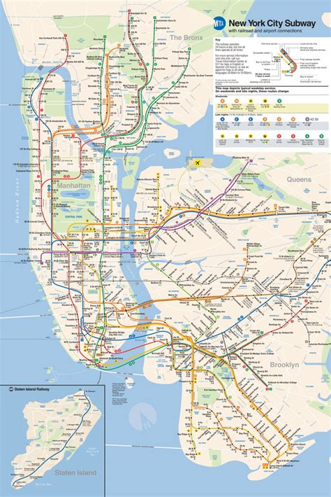 NYC Subway Map Poster New York City Official MTA 2023 2024 Edition Cool ...