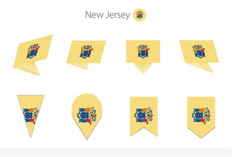 New Jersey US State flag collection, eight versions of New Jersey ...