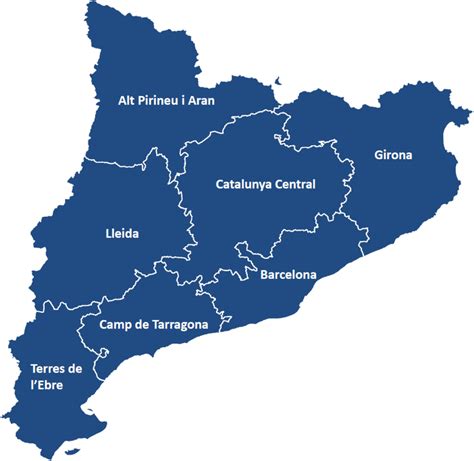 The figure displays the seven health regions of Catalonia. The urban ...