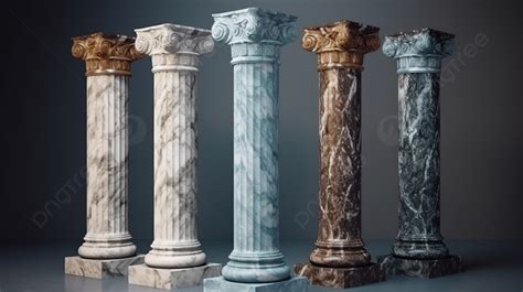 Creative Product Display Ancient Column 3d Rendering Featuring Marble ...