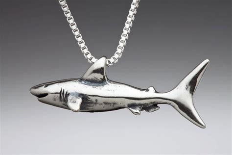 Shark Necklace Shark Charm Silver Shark Pendant Shark Jewelry