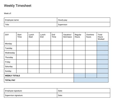 Timesheet Template Calculator | TUTORE.ORG - Master of Documents