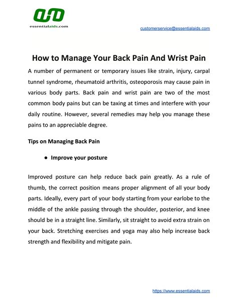 How to Manage Your Back Pain And Wrist Pain by Essential Aids ...