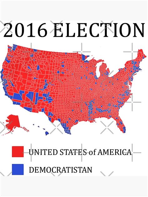 "Election Map Of 2016 Presidential Election By County" Art Print by ...