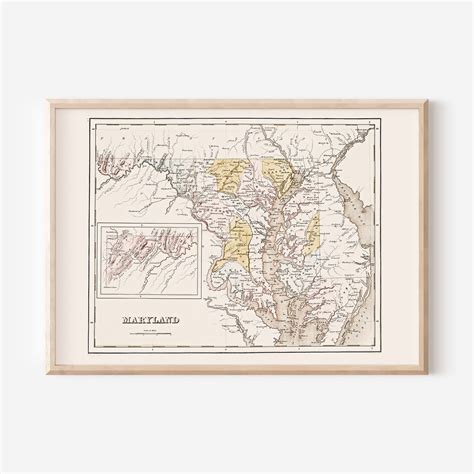 VINTAGE MARYLAND MAP Historical Map of Maryland Antique Map - Etsy