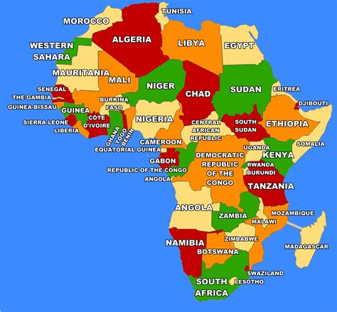 Africa Map With Countries Names