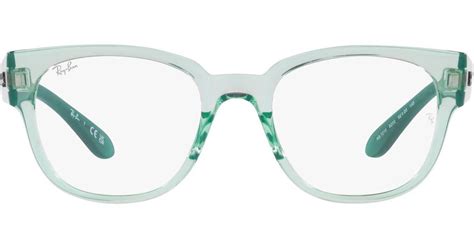 Ray-Ban Rx7210 Square Prescription Eyewear Frames in Transparent Green ...