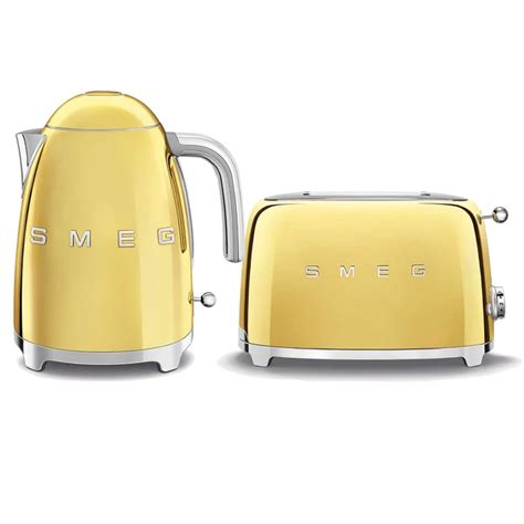 Smeg Jug Kettle & 2 Slice Toaster Set - Gold | Kettle and toaster set ...