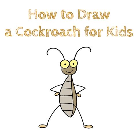 How to Draw a Cockroach for Kids - How to Draw Easy