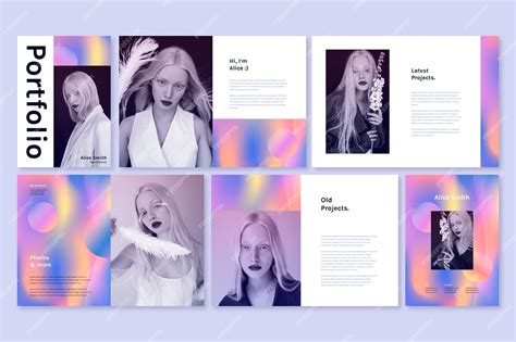 Premium Vector | Gradient portfolio template design