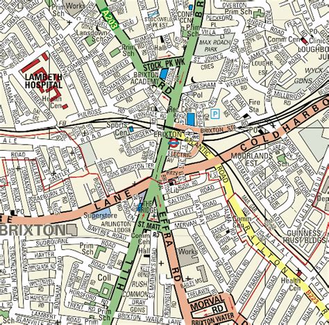 Maps of Brixton and the surrounding area, Lambeth, London, SW9 and SW2