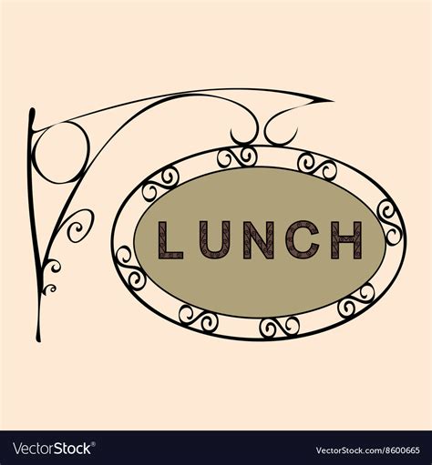 Lunch retro vintage street sign Royalty Free Vector Image