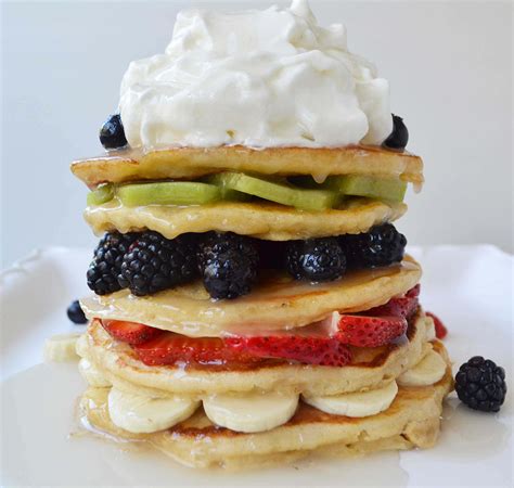 Fruit Pancake Stack with Coconut Syrup – Modern Honey