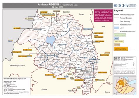 Ethiopia: Amhara Region - Regional 3W Map - 02 July 2010 - Ethiopia ...