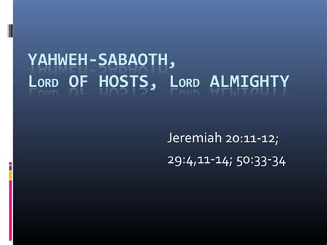 LORD of Hosts | PPT