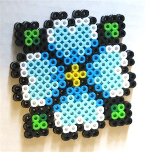 Perler Beads Flower Coaster Magnet or Keychain - Etsy