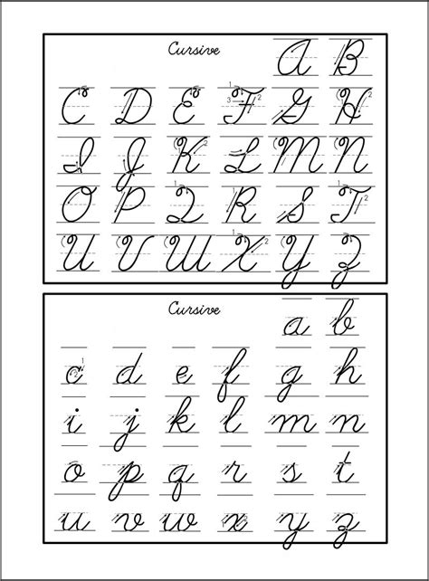 Free Printable Cursive Writing Worksheets