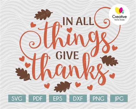 In All Things Give Thanks SVG, Thanksgiving SVG | Creative Vector Studio