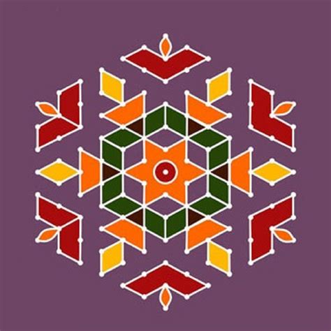 Simple dot rangoli design | Rangoli Designs | Pinterest | Rangoli ...