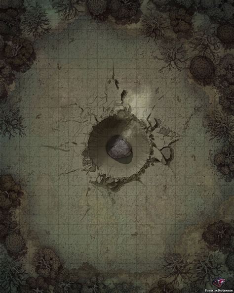 Forest Crater Battle Map for Dungeons & Dragons And Pathfinder ...