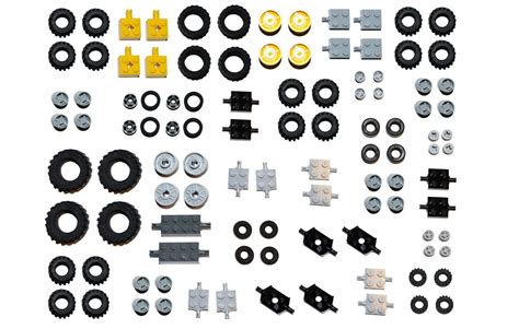 LEGO WHEELS 100 pieces set pack city like 6118 small medium large tyre ...