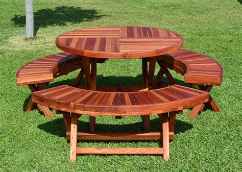 15+ Awesome Round Outdoor Picnic Table Ideas - Go Travels Plan ...