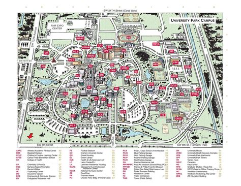 FIU campus map - Florida International University map (Florida - USA)