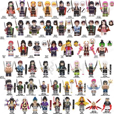 Demon Slayer Anime Lego Building Minifigures Muzan Tanjirou Nezuko ...