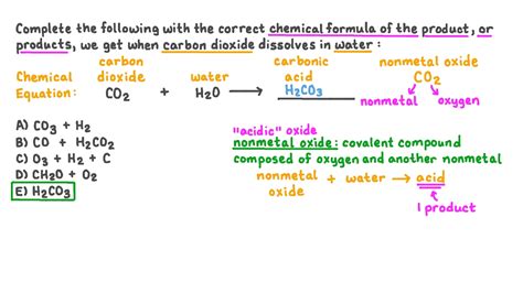 Question Video: Identifying the Chemical Formula of the Substance ...