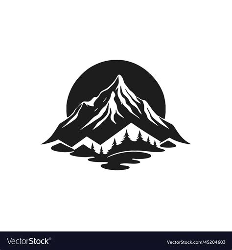 Mountain black and white logo design nature Vector Image